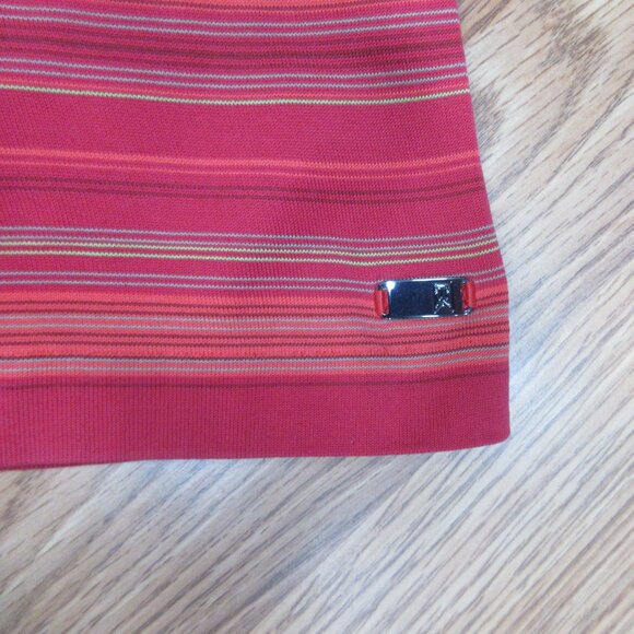 TIGER WOODS NIKE FITDRY REGULAR FIT COTTON POLO SHIRT RED STRIPE Sz LARGE, L - Picture 2 of 4